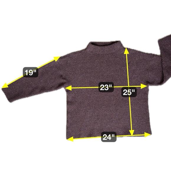 Vtg Karen Tate Sweater Medium Large Plum Textured 90s Earthy Vineyard Wool Blend - Picture 5 of 10